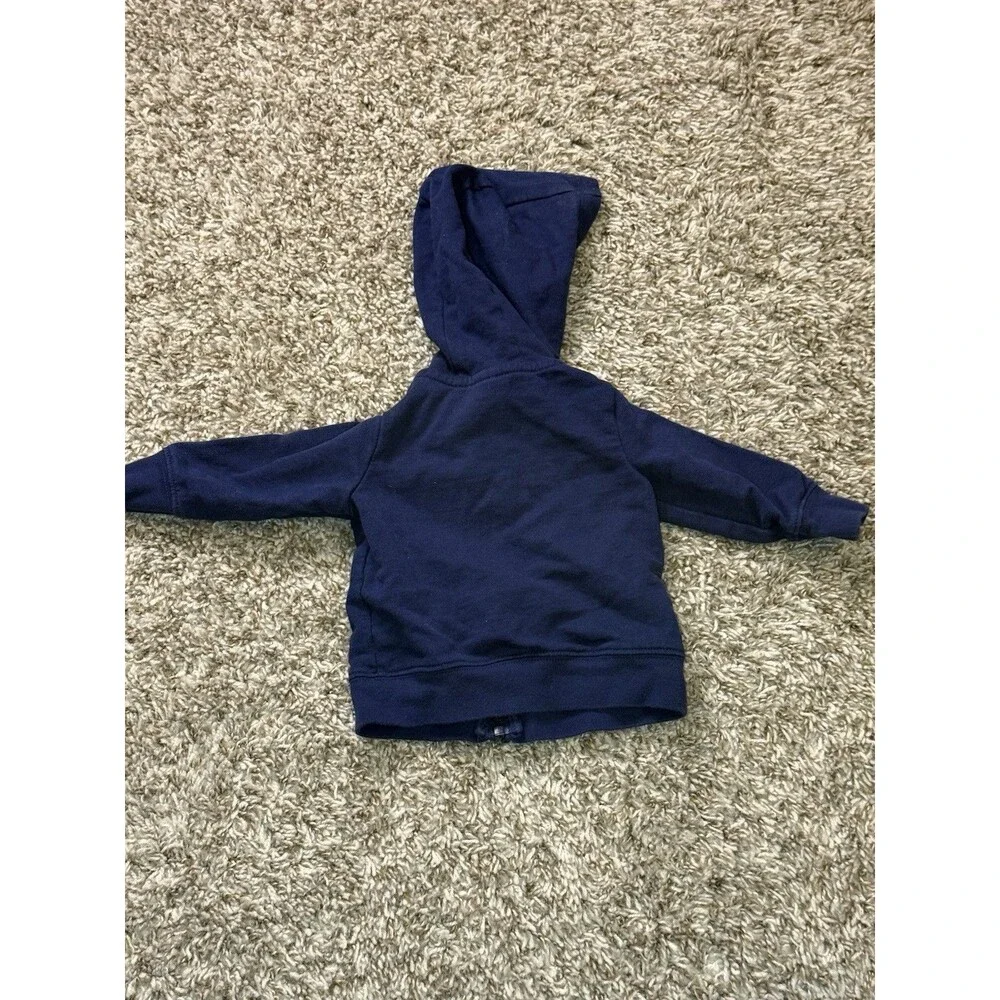 Just One You by Carter's Baby Boy 3M Navy Blue Zip Up Hoodie Palm Tree Embroider